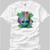 Crazy Guardians Of The Galaxy Vol 2 Groot Color Erkek T-Shirt - XL - Beyaz