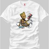 Crazy Guardians Of The Galaxy Vol 2 Groot With Tape Erkek T-Shirt - XS - Beyaz