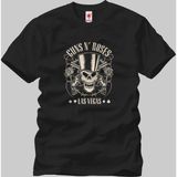 Crazy Guns N Roses Skull Las Vegas Erkek T-Shirt - XS - Siyah