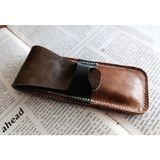 Crazy Hors Hakiki Deri El Emeği Özel Kalemleriniz Için Kalemlik Kalem Kutu 27 cm 6 cm K15J - Kahve - Gold