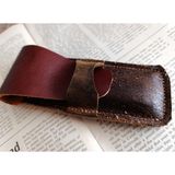 Crazy Hors Hakiki Deri El Emeği Özel Kalemleriniz Için Kalemlik Kalem Kutu 27 cm 6 cm W139 - Kahve