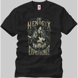 Crazy Jimi Hendrix Art Nouveau Erkek T-Shirt - XS - Siyah