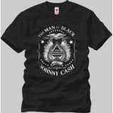 Crazy Johnny Cash The Man In Black Erkek T-Shirt - XS - Siyah