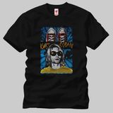 Crazy Kurt Cobain Poster Erkek Tişört - Siyah