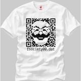 Crazy Mr. Robot Fsociety QR Code Erkek T-Shirt - L - Beyaz