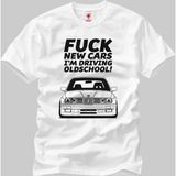 Crazy New Cars Im Driving Old School Erkek T-Shirt - XL - Beyaz