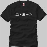 Crazy Pc Coffee Code Erkek T-Shirt - Siyah