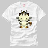 Crazy Pokemon: Hello Meowth Erkek T-Shirt - Beyaz