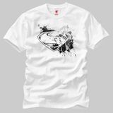 Crazy S Shield Ink Splatter Erkek T-Shirt - XXL - Beyaz