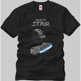 Crazy Star Wars Death Star vs Falcon Erkek T-Shirt - XS - Siyah