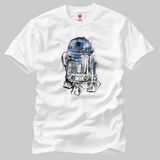 Crazy Star Wars Droid R2D2 Erkek Tişört - Beyaz