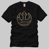Crazy Star Wars Gold Rebel Alliance Logo Erkek Tişört - XL - Siyah
