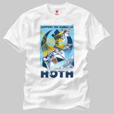 Crazy Star Wars Hoth Support The Rebellion Erkek Tişört - XXL - Beyaz