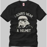 Crazy Star Wars I Always Wear Helmet Erkek T-Shirt - XXL - Siyah