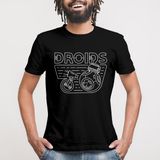 Crazy Star Wars Line Art D O Bb 8 Graphic Erkek Tişört - XS - Siyah