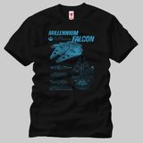 Crazy Star Wars Millennium Falcon Schematics Erkek Tişört - XL - Siyah