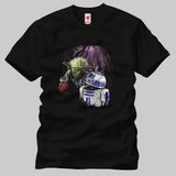 Crazy Star Wars Yoda Zombie Erkek Tişört - Siyah