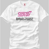 Crazy Subaru Sti Logo Erkek T-Shirt - XL - Beyaz