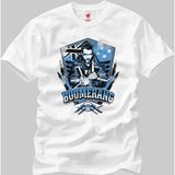 Crazy Suicide Squad Boomerang Badge Erkek T-Shirt - XL - Beyaz