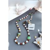 CRAZY TAKI TASARIM Krizopras-mokait Jasper & Pembe Kuvars Doğaltaş Uzun 60-70 Cm Kadın Kolye