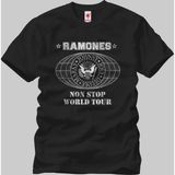 Crazy The Ramones Nonstop World Tour 1980 Erkek T-Shirt - Siyah