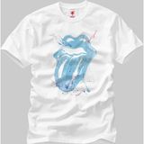 Crazy The Rolling Stones Paint Splatter Tongue Erkek T-Shirt - XXL - Beyaz
