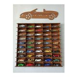 CrDesign Ahşap Oyuncak Araba Rafı 1/64 Araçlar Için (ceviz)