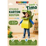 CRE ART Çocuk Sivri Diş Şapşik Timo Kostümü, 3-5 Yaş, Kerman012910, Çok Renkli