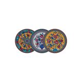 CRE ART Royking FLOWER OF LIFE 6'lı Servis Tabak BSH 003 Çok Renkli, BSH 003