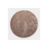 Crea Decolux Azade 8201 Bej Daire Özel Kaymaz Tabanlı Pamuk Dokuma Kilim, Bej, 120 x 120