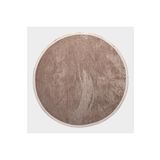 Crea Decolux Azade 8201 Bej Daire Özel Kaymaz Tabanlı Pamuk Dokuma Kilim, Bej, 80 x 80
