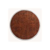 Crea Decolux Vena 8010 Kiremit Daire Özel Kaymaz Tabanlı Pamuk Dokuma Kilim, Kiremit, 160 x 160