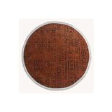 Crea Decolux Vena 8010 Kiremit Daire Özel Kaymaz Tabanlı Pamuk Dokuma Kilim, Kiremit, 80 x 80