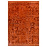 Crea Decolux Vena 8010 Kiremit Özel Kaymaz Tabanlı Pamuk Dokuma Kilim, Kiremit, 200 x 300