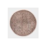 Crea Decolux Vena 8011 Bej Daire Özel Kaymaz Tabanlı Pamuk Dokuma Kilim, Bej, 100 x 100