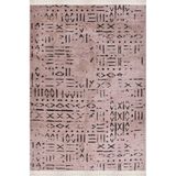 Crea Decolux Vena 8011 Bej Özel Kaymaz Tabanlı Pamuk Dokuma Kilim, Bej, 100 x 300
