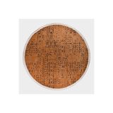 Crea Decolux Vena 8013 Hardal Daire Özel Kaymaz Tabanlı Pamuk Dokuma Kilim, Hardal, 120 x 120