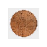 Crea Decolux Vena 8013 Hardal Daire Özel Kaymaz Tabanlı Pamuk Dokuma Kilim, Hardal, 160 x 160
