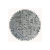 Crea Decolux Vena 8015 Gri Daire Özel Kaymaz Tabanlı Pamuk Dokuma Kilim, Gri, 100 x 100