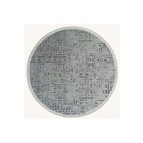 Crea Decolux Vena 8015 Gri Daire Özel Kaymaz Tabanlı Pamuk Dokuma Kilim, Gri, 200 x 200
