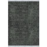 Crea Decolux Vena 8016 Antrasit Özel Kaymaz Tabanlı Pamuk Dokuma Kilim, Antrasit, 160 x 230