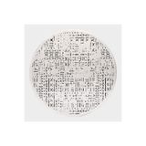 Crea Decolux Vena 8018 Beyaz Daire Özel Kaymaz Tabanlı Pamuk Dokuma Kilim, Beyaz, 160 x 160