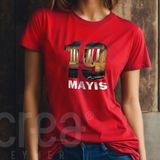 Crea Eymer Wear 19 Mayıs Özel Tasarım Atatürk Anıtkabir Baskılı Kırmızı Tişört - 5 - 6 Yaş