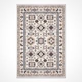 Crea Halı Kutay Beyaz Etnik Desen Halı Ky02 - 200x290