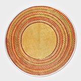 Crea Halı Yuvarlak Hasır Görünüm Baskı Kilim - 5001 Çok Renkli