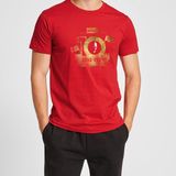 Creaeymer Atatürk 10 Kasım Özel Seri Altın Varak Tasarım Baskılı Bisiklet Yaka 100% Pamuklu Tişört - 2XL - Kırmızı