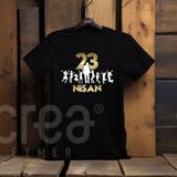 Creaeymer Crea Eymer Kadın Premium Kısa Kol Siyah Tişört 23 Nisan Altın Varak Baskılı Trend Stil