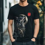 Creaeymer Kurt Börü Tasarımlı Siyah Bisiklet Yaka Tişört - 2XL