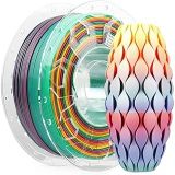 Creality PLA Filament 1,75 mm, 3D Yazıcı Filamenti, 1,0 kg (2,2 lbs) Makara, Çözgü Arttırılmış Tokluk Yok, Boyutsal Doğruluk ± 0,03 mm Baskı Filamenti, 3D Yazıcılar için (Yağmur Yayı)