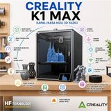 Creality Profesyonel 3D Baskıda Hız, Hacim ve Hassasiyet 3d® K1 Max Hızlı 3D Yazıcı+ 2 Adet Flament (2 Kg.) Hediye - Siyah